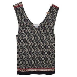 Nicola Womens Crinkle Crepe Geo Print Tank Top Blouse Size Large